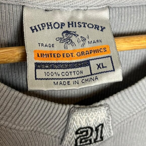 HipHop History XL‎ B-Fox Colorblock Crewneck Sweatshirt Black Gray Streetwear - Picture 5 of 6